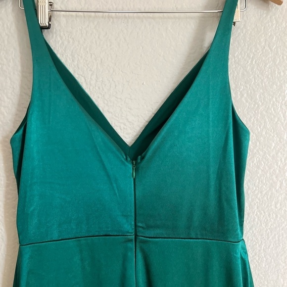 Lulus Melora Emerald Green Satin Sleeveless Maxi Dress Large - Picture 11 of 15